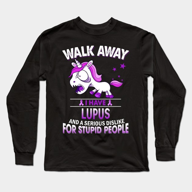 funny lupus grumpy unicorn warrior Long Sleeve T-Shirt by TeesCircle